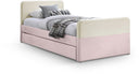 Ivy Velvet Upholstered Twin Bed - Pink