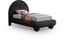 Madrid Velvet Upholstered Twin Bed - Black