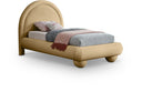 Madrid Velvet Upholstered Twin Bed - Camel