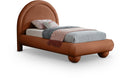 Madrid Velvet Upholstered Twin Bed - Cognac