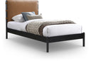 Abigail Vegan Leather Upholstered Twin Bed - Cognac