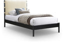 Abigail Vegan Leather Upholstered Twin Bed - Cream