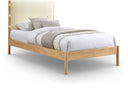 Asher Vegan Leather Upholstered Twin Bed - Cream