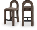Amari Chenille Fabric Upholstered Counter Stool - Brown