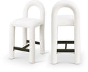 Amari Chenille Fabric Upholstered Counter Stool - Cream