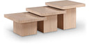 Spencer Solid Wood And Oak Veneer 3 Piece Coffee Table - Natural