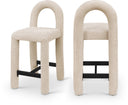 Amari Chenille Fabric Upholstered Counter Stool - Beige
