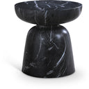 Avellino Marble Finish Indoor / Outdoor Concrete End Table - Black