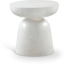 Avellino Marble Finish Indoor / Outdoor Concrete End Table - White