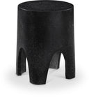 Foligno Terrazzo Pattern Finish Indoor / Outdoor Concrete End Table - Black