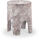 Foligno Marble Finish Indoor / Outdoor Concrete End Table - Brown