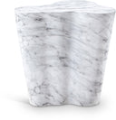 Monza Concrete And Fiberglass Indoor / Outdoor Patio End Table / Side Table - White