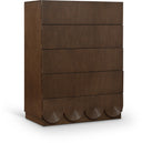 Scallop Oak Veneer Chest - Brown