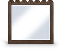 Scallop Oak Veneer Mirror - Brown