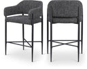 Dame Fabric Upholstered Counter Stool - Black