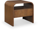 Giada 26" Solid Wood And Veneer Nightstand - Brown Burl