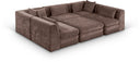 Stellar 114" Chenille Fabric Upholstered 6Pc. Modular Sectional - Brown
