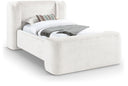 Modena Chenille Fabric Upholstered Twin Bed - Cream