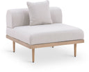 Laguna Resilient Water Resistant Fabric Upholstered Outdoor Patio Modular Armless Chair - Beige