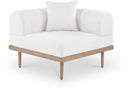 Laguna Resilient Water Resistant Fabric Upholstered Outdoor Patio Modular Corner Chair - Cream