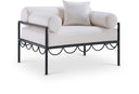 Portofino Resilient Water Repellent Fabric Upholstered Outdoor Patio Chair - Cream