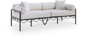 Portofino 85.75" Resilient Water Repellent Fabric Upholstered Outdoor Patio Sofa - Cream