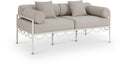 Portofino 69.75" Resilient Water Repellent Fabric Upholstered Outdoor Patio Loveseat - Beige