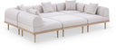 Laguna 106.5" Resilient Water Resistant Fabric Upholstered Outdoor Patio 6pc. Modular Sectional - Beige