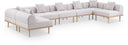 Laguna 177.5" Resilient Water Resistant Fabric Upholstered Outdoor Patio 7pc. Modular Sectional - Beige