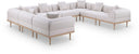 Laguna 142" Resilient Water Resistant Fabric Upholstered Outdoor Patio 8pc. Modular Sectional - Beige