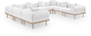 Laguna 142" Resilient Water Resistant Fabric Upholstered Outdoor Patio 8pc. Modular Sectional - Cream