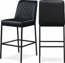 Bryce Vegan Leather Upholstered Bar Stool - Black