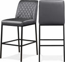 Bryce Vegan Leather Upholstered Bar Stool - Grey