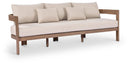 Newport 86.75" Water Resistant Fabric Upholstered Outdoor Patio Sofa with Outdoor Protective Cover Included - Beige