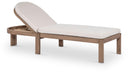 Newport Water Resistant Fabric Upholstered Outdoor Patio Lounge Chair with Outdoor Protective Cover Included - Cream