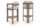 Newport Water Resistant Fabric Upholstered Outdoor Patio Bar Stool - Cream