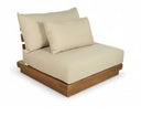 Mirella Water Resistant Fabric Upholstered Outdoor Patio Armless Modular Chair - Tan
