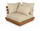 Mirella Water Resistant Fabric Upholstered Outdoor Patio Corner Modular Chair - Tan