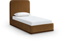 Rava Velvet Upholstered Twin Bed - Saddle