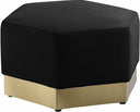 Marquis Velvet Upholstered Ottoman - Black