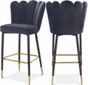 Lily Velvet Upholstered Bar Stool - Grey