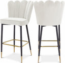 Lily Velvet Upholstered Bar Stool - Cream