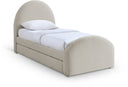 Andaz Chenille Fabric Upholstered Twin Trundle Bed - Beige