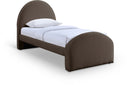 Andaz Chenille Fabric Upholstered Twin Bed - Brown