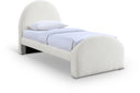 Andaz Chenille Fabric Upholstered Twin Bed - Cream