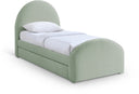 Andaz Chenille Fabric Upholstered Twin Trundle Bed - Mint