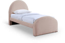 Andaz Chenille Fabric Upholstered Twin Bed - Pink