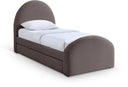 Andaz Chenille Fabric Upholstered Twin Trundle Bed - Purple