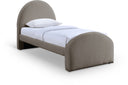 Andaz Chenille Fabric Upholstered Twin Bed - Taupe