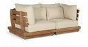 Mirella 75.75" Water Resistant Fabric Upholstered 2pc. Outdoor Patio Modular Loveseat - Tan